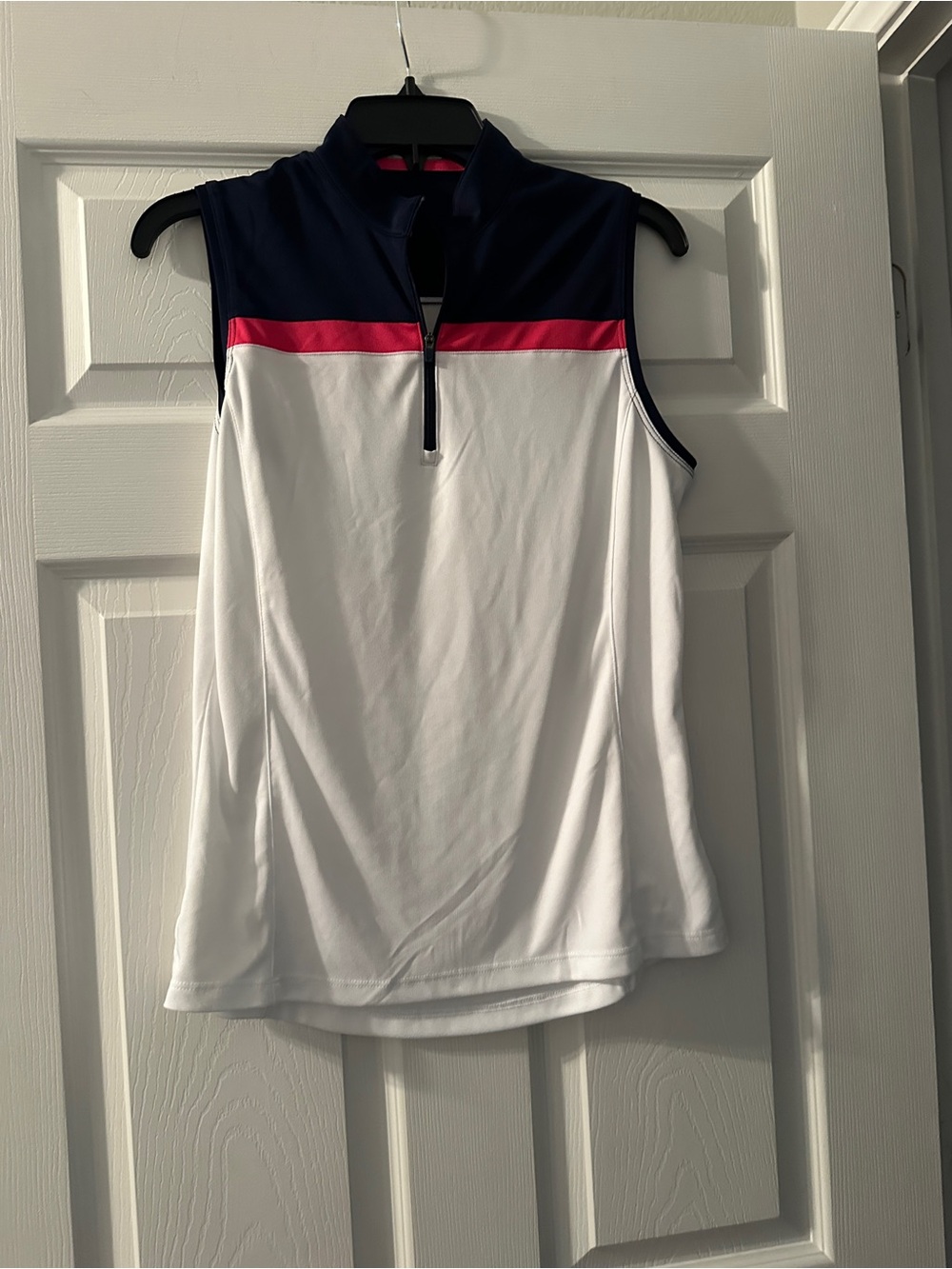 Callaway Sleeveless Golf Tank Top in White, Navy & Pink